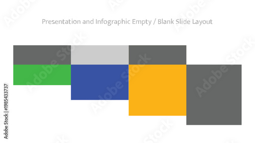 Horizontal segmented rectangular blocks in a stepped pattern with vibrant colors and grey areas