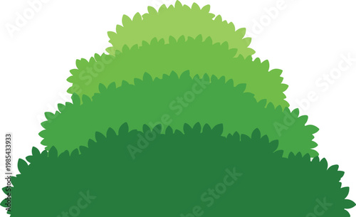 Lush green layered foliage, an artistic representation of dense plant growth and botanical abundance