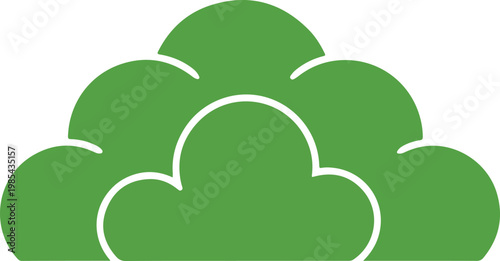 Green Cloud Symbol Representing Nature or a Tech Company's Digital Storage Service