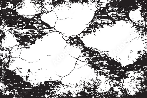 Aged Cracked Plaster Over Brick