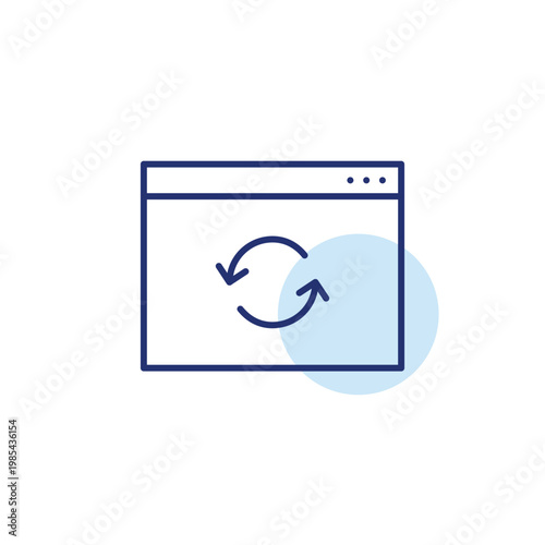 Renew arrows on web page. Connection restored, content cycle. Pixel perfect, editable stroke vector icon