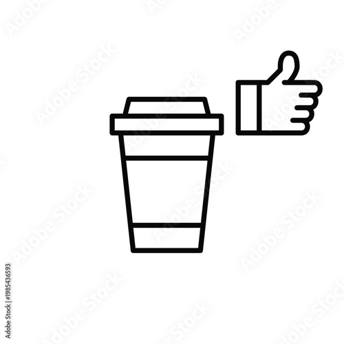 Coffee takeaway cup and like. Pixel perfect, editable stroke vector icon