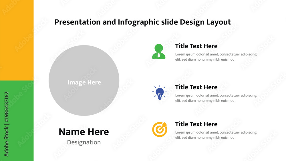 Obraz premium Professional presentation layout for profiles, team members, or project ideas