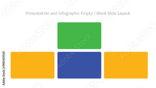 Arrangement of four brightly colored rounded rectangles serving as placeholders for infographic data