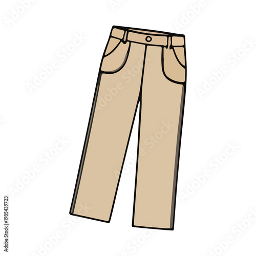 Beige Chino Pants Illustration
