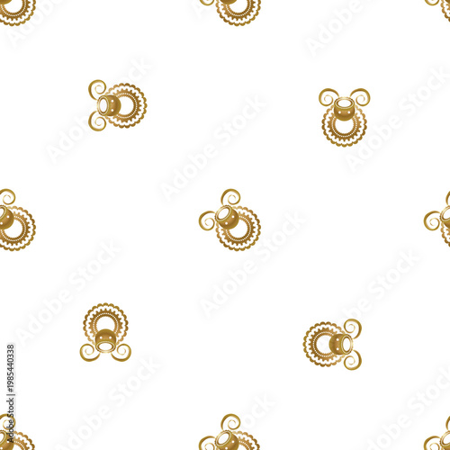 Golden sheep pattern for Eid al Adha celebrations isolated on transparent background