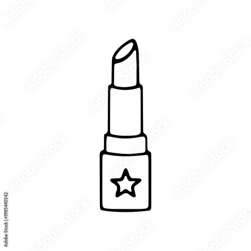 Hand Drawn Lipstick Icon Sketch