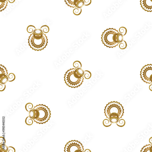 Golden sheep ornament pattern for Eid al Adha celebration on transparent background