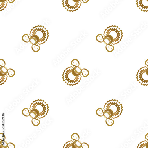 Golden sheep ornament pattern for Eid al Adha celebration isolated on transparent background