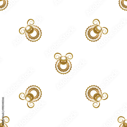 Decorative golden sheep pattern for Eid al Adha celebrations isolated on transparent background