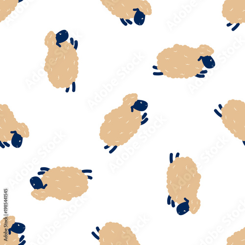 Cute sheep illustration isolated on transparent background for Eid al Adha celebration