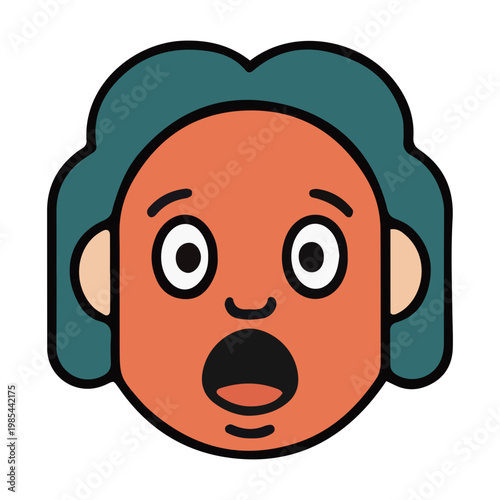 Shocked Person Cartoon Avatar Icon