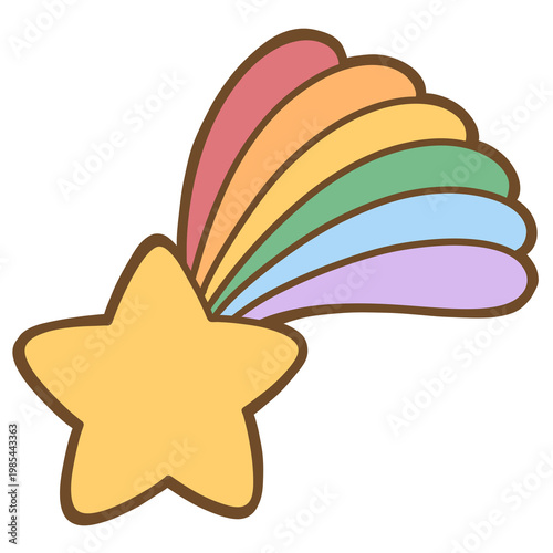 Cute Pride Month Star and Rainbow Clipart png