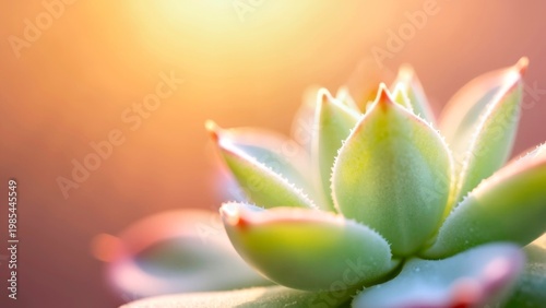 Sunlit Green Succulent Plant Close-Up