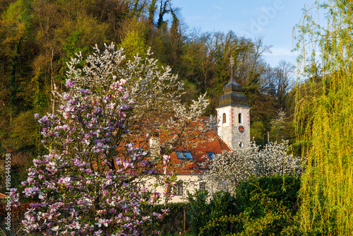 Church of St. Michael in spring bloom, Samobor, Croatia