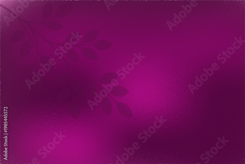 Delicate Branch Silhouette on Vibrant Purple Gradient Background Vector Illustration