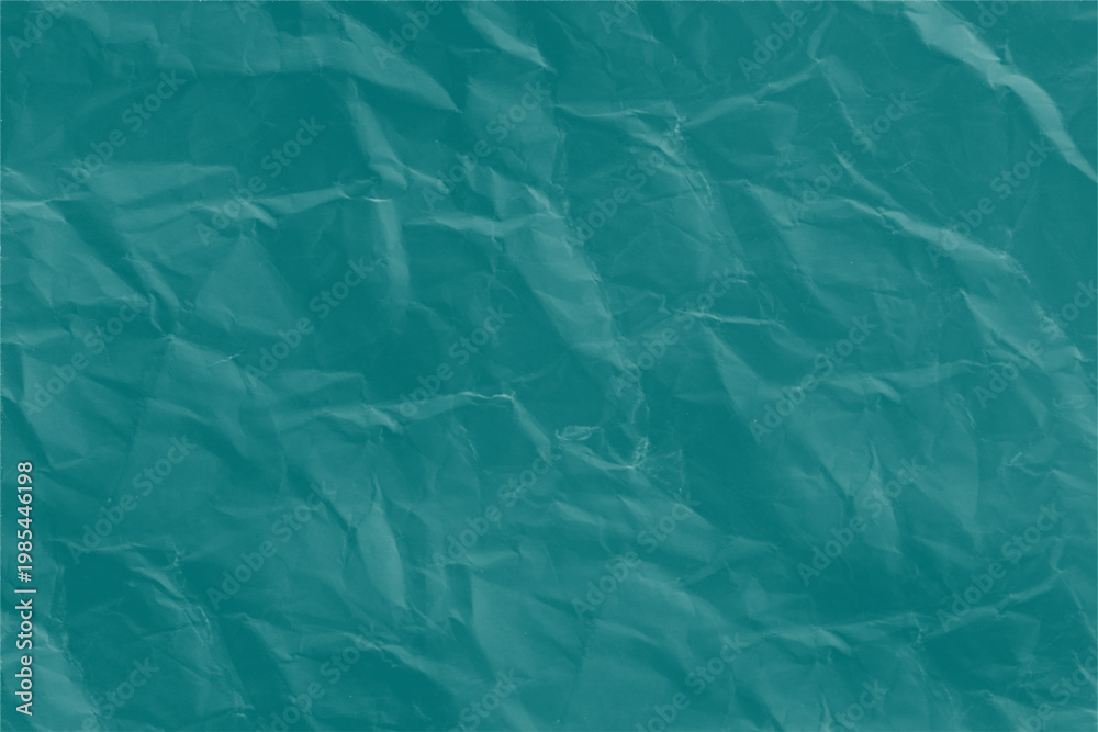 Obraz premium Crushed Teal Paper Texture with Deep Shadows for Background Design