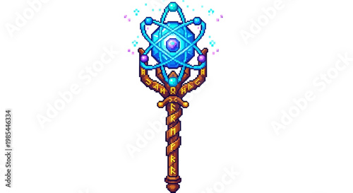 Mystical Crystal Orb Staff with Intricate Golden Handle.