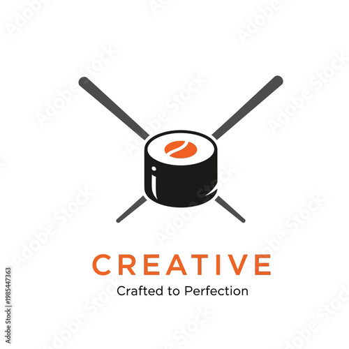 Sushi with chopsticks on plate.