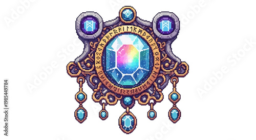 Ornate Magical Gemstone Pendant with Intricate Metalwork.