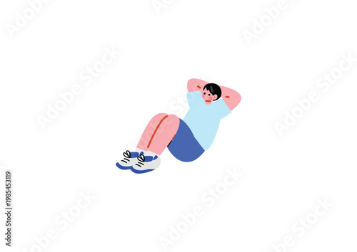 腹筋する男性のイラスト