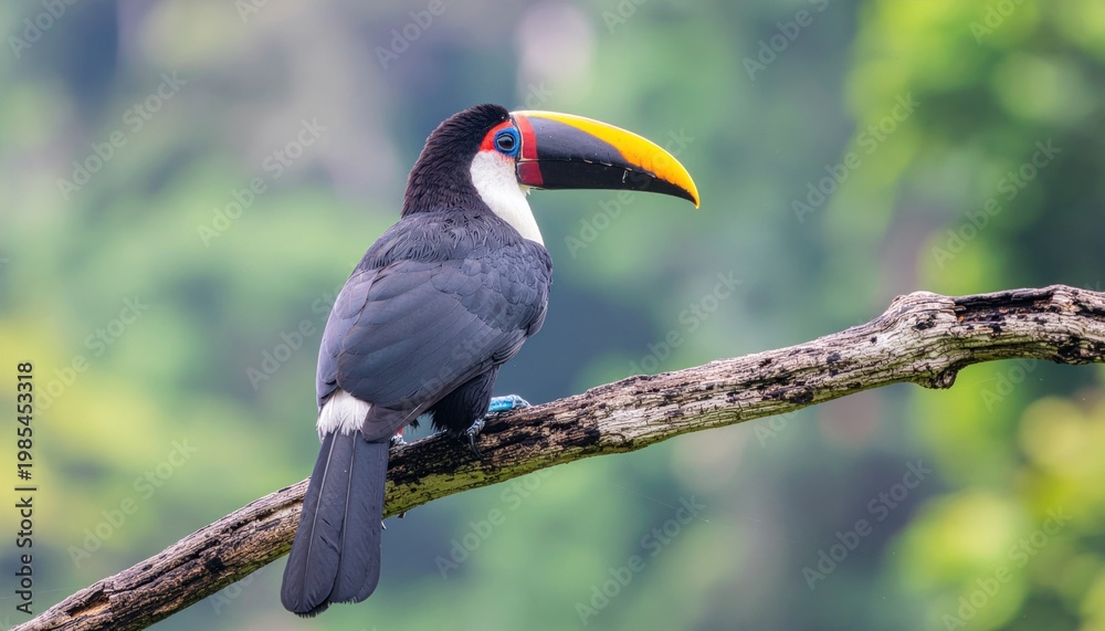 Fototapeta premium Toucan perched on branch.