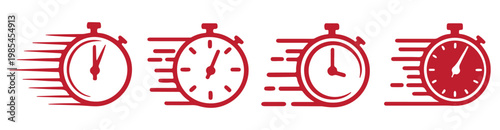 Timer thin line icon set. Web minimal editable stroke icons