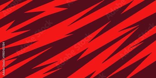 Vibrant red and dark abstract pattern fills the entire background
