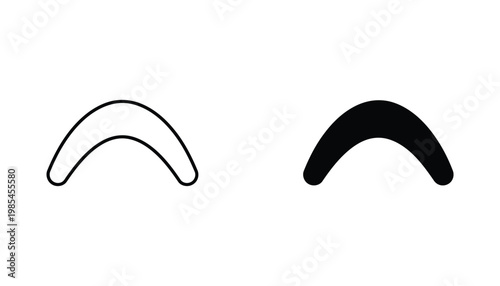 Boomerang icon set symbol for return concept