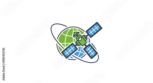 Satellite orbiting the Earth in space.