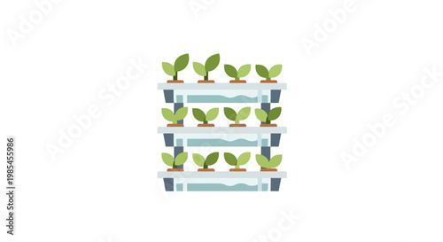 A modern hydroponic plant growing system.