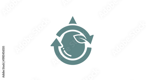 Eco friendly symbol with hand and arrows.