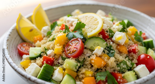 Fresh and healthy quinoa salad bowl.