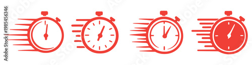 Timer thin line icon set. Web minimal editable stroke icons
