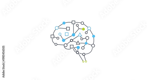 Brain with neural network connections.
