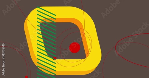 Geometrical graphic retro theme background animation with place for text. Minimal geometric elements frame video. Vintage abstract shapes for advertising.