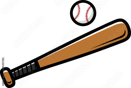Baseball Bat and Ball Vector Illustration for Sports Game Design