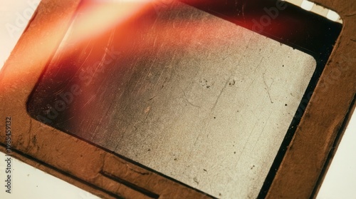 Empty Vintage Slide Frame With Light Leak.