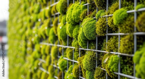 Modern Vertical Garden Wall with Lush Green Moss and Plants for Interior Design.