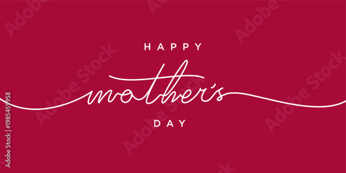  Happy Mothers Day lettering on red burgundy background . Handmade calligraphy vector illustration. Mother's day car