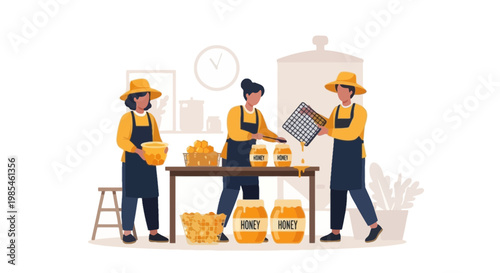 Farmers Market Vendors Selling Fresh Goods at Stall