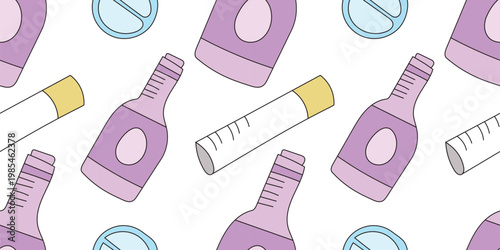 Design background pattern beer and smoking unique design repeat loop