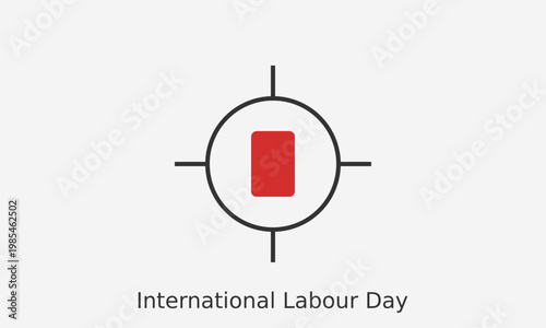 International Labour Day Minimal Icon Poster with Worker Symbol