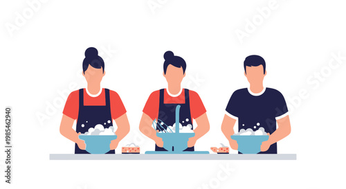 People Cooking and Preparing Food in a Modern Kitchen