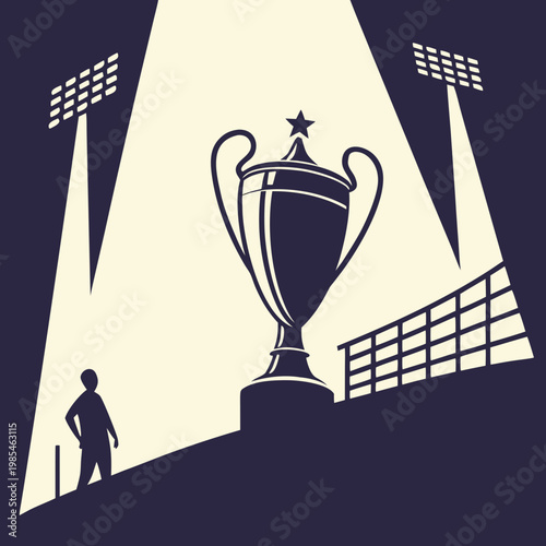 Trophy, sports award, championship cup, winner icon, silhouette