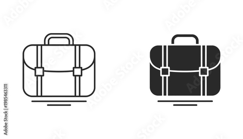 Briefcase Icon Line Art Solid Design Commercial Toolkit