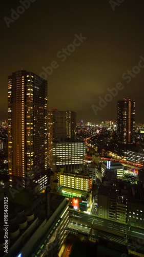 東池袋から望む新宿方向のビル群の夜景