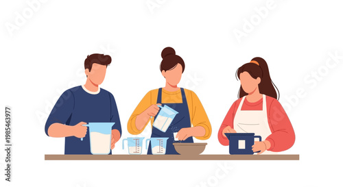 People Drinking Coffee and Tea at Counter in Cozy Cafe