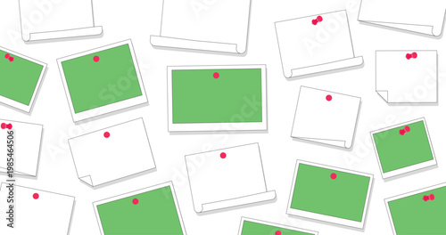 Design note with pin on wall unique abstract