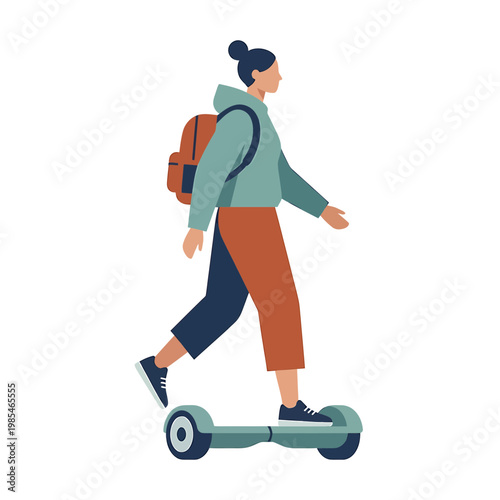 Person riding a self-balancing scooter